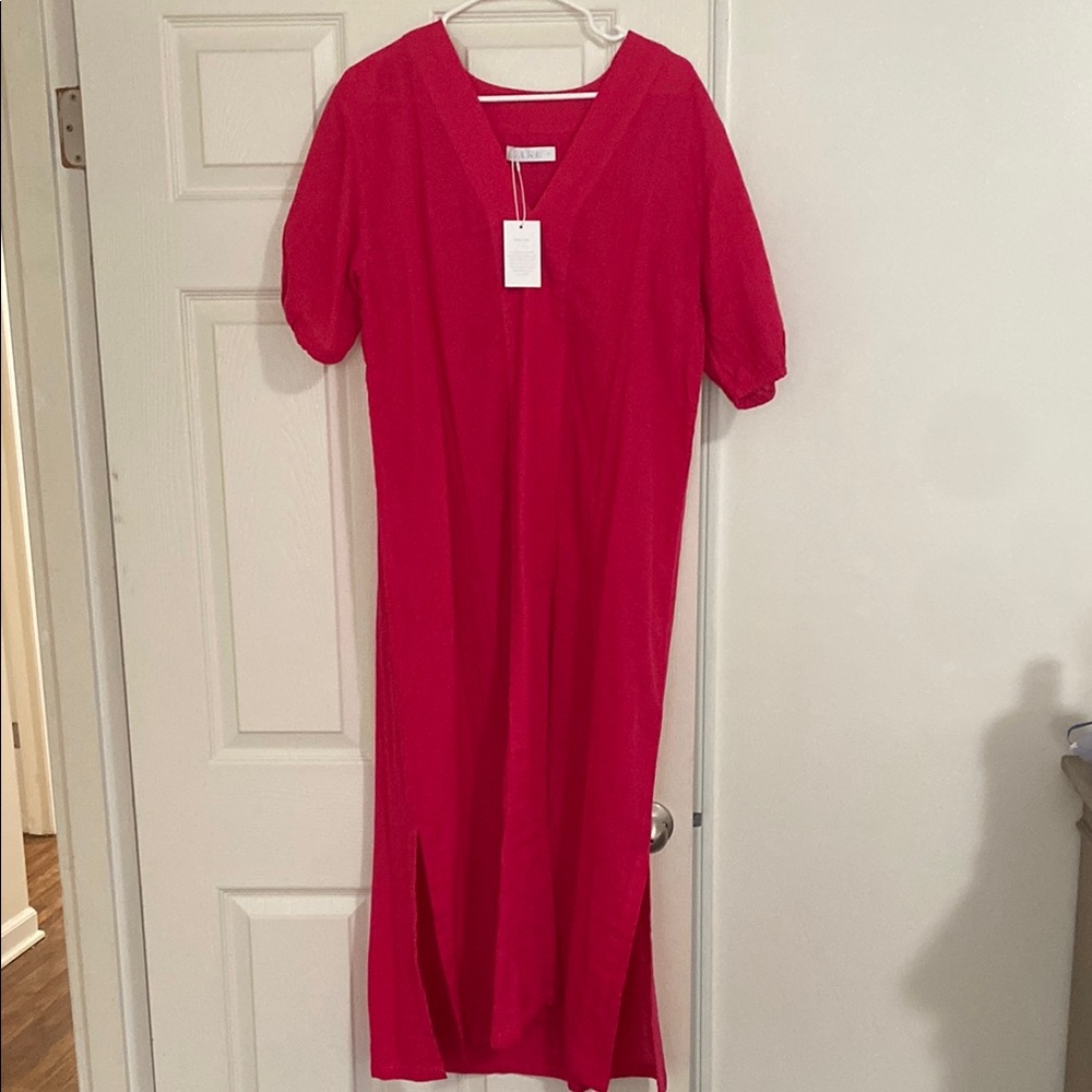 Lake Pajamas Pink Gauze Kaftan - Size M